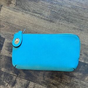 Blue Leather Women's Clutch